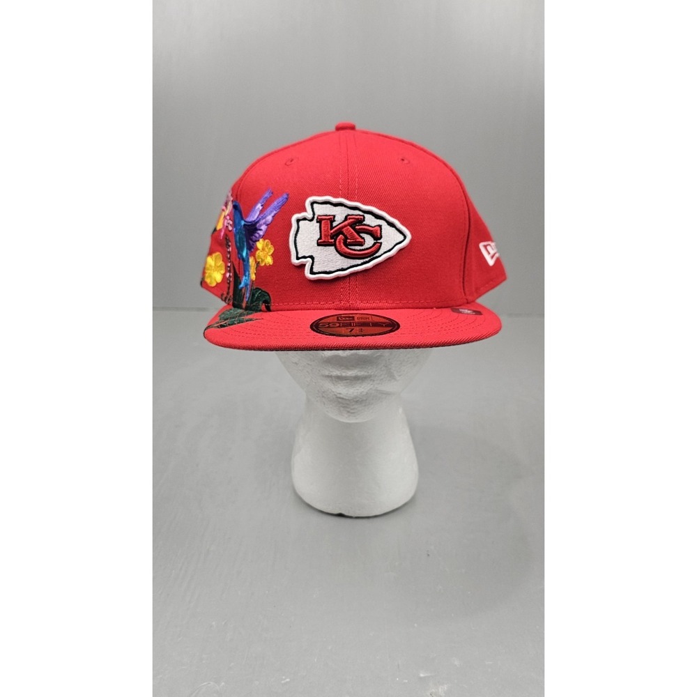 New Era Kansas City Chiefs Fitted Hat Mens 7 7/8 Red NFL‎ Blooming 59FIFTY NEW